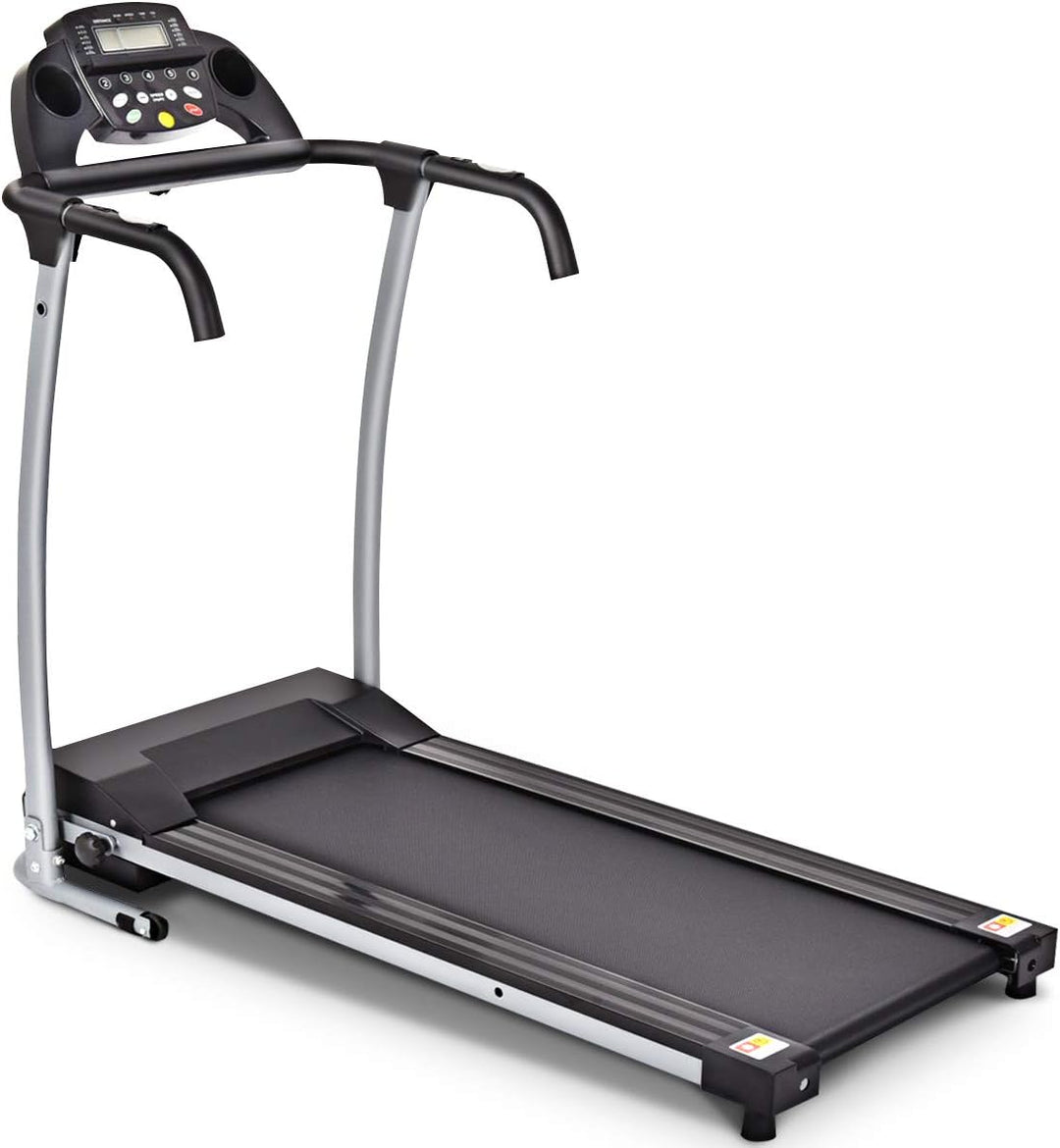 GYMAX Foldable Treadmill, Portable Treadmill with with 12 Preset Programs, LCD Monitor, Built-in Wheels & Pulse Sensor