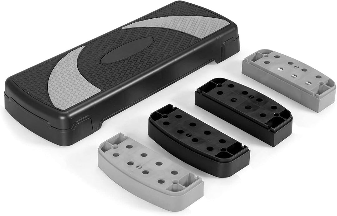 GYMAX Adjustable Aerobic Stepper, 3-Level Height Workout Platforms with Non-slip Pads, Shock-absorb & Anti-slip Surface