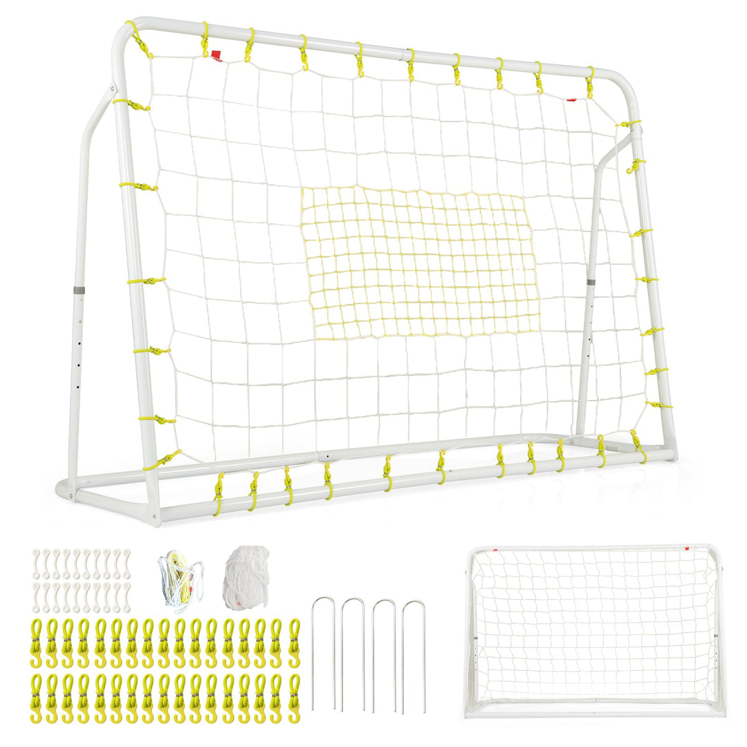 GYMAX Soccer Rebounder, 6.1' x 4' Angle-Adjustable Soccer Rebounding Net with All-Weather PE net & Metal Frame, Easy Setup Soccer Goal