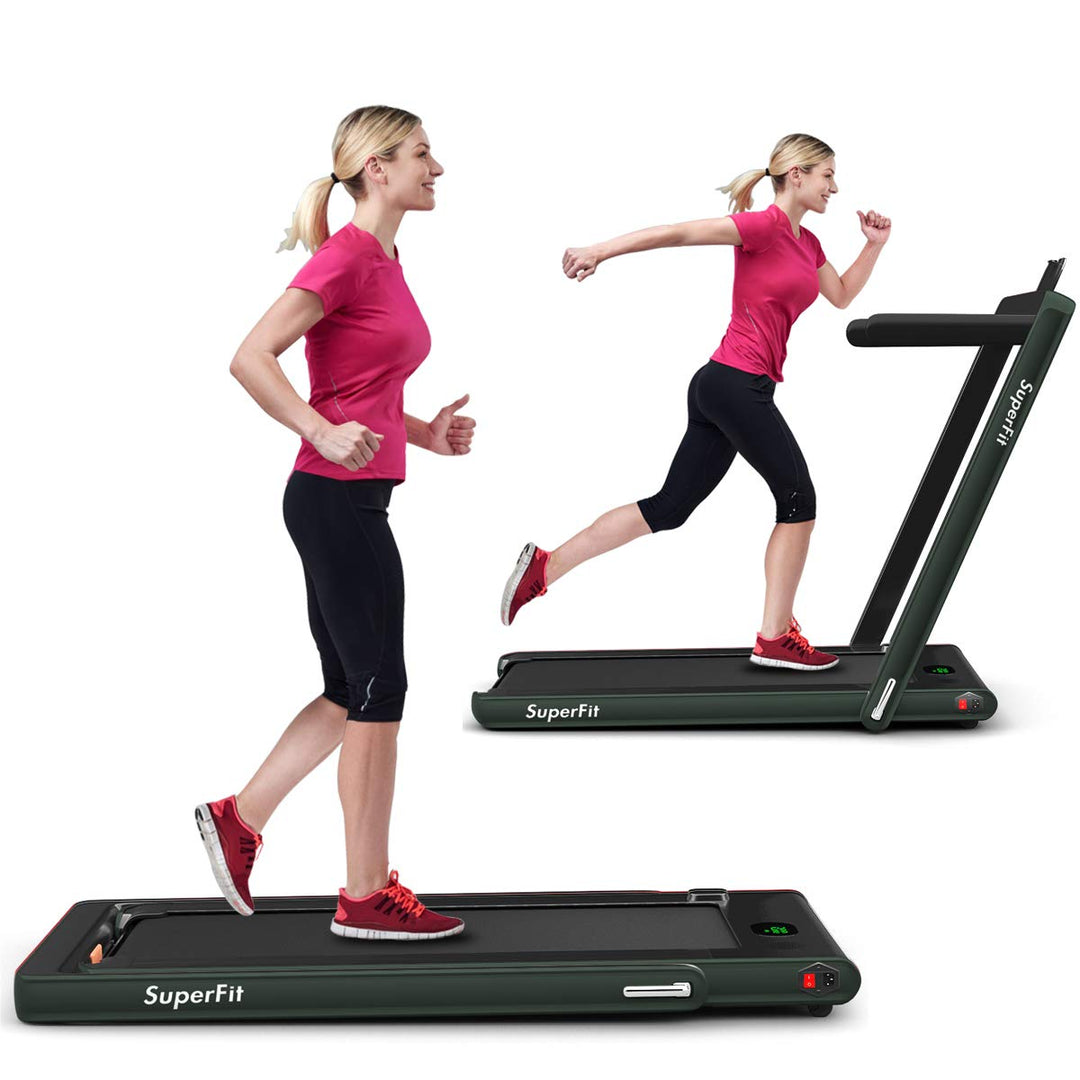 GYMAX Walking Pad, 2.25HP Foldable Treadmill with Smart App & Remote Control, Bluetooth LED Monitor