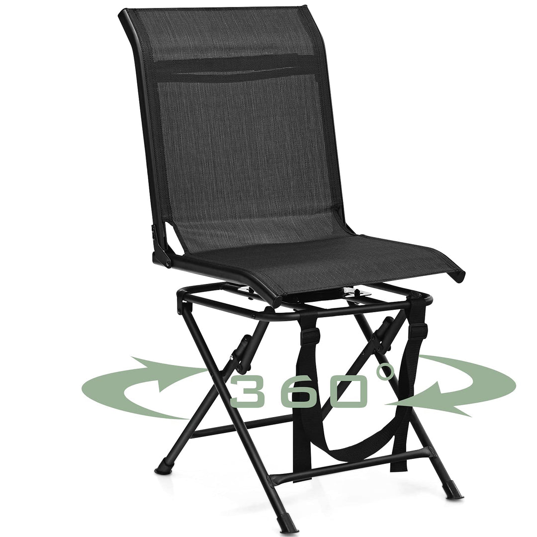 GYMAX Hunting Chair, 360 Degree Swivel Hunting Blind Chair with Carry Handle, 330 lbs Capacity, Comfortable