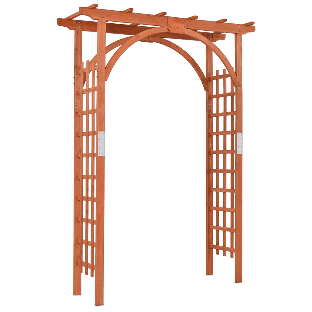 GYMAX 85" Wood Arbor Arch for Backyard Lawn Climbing Plants