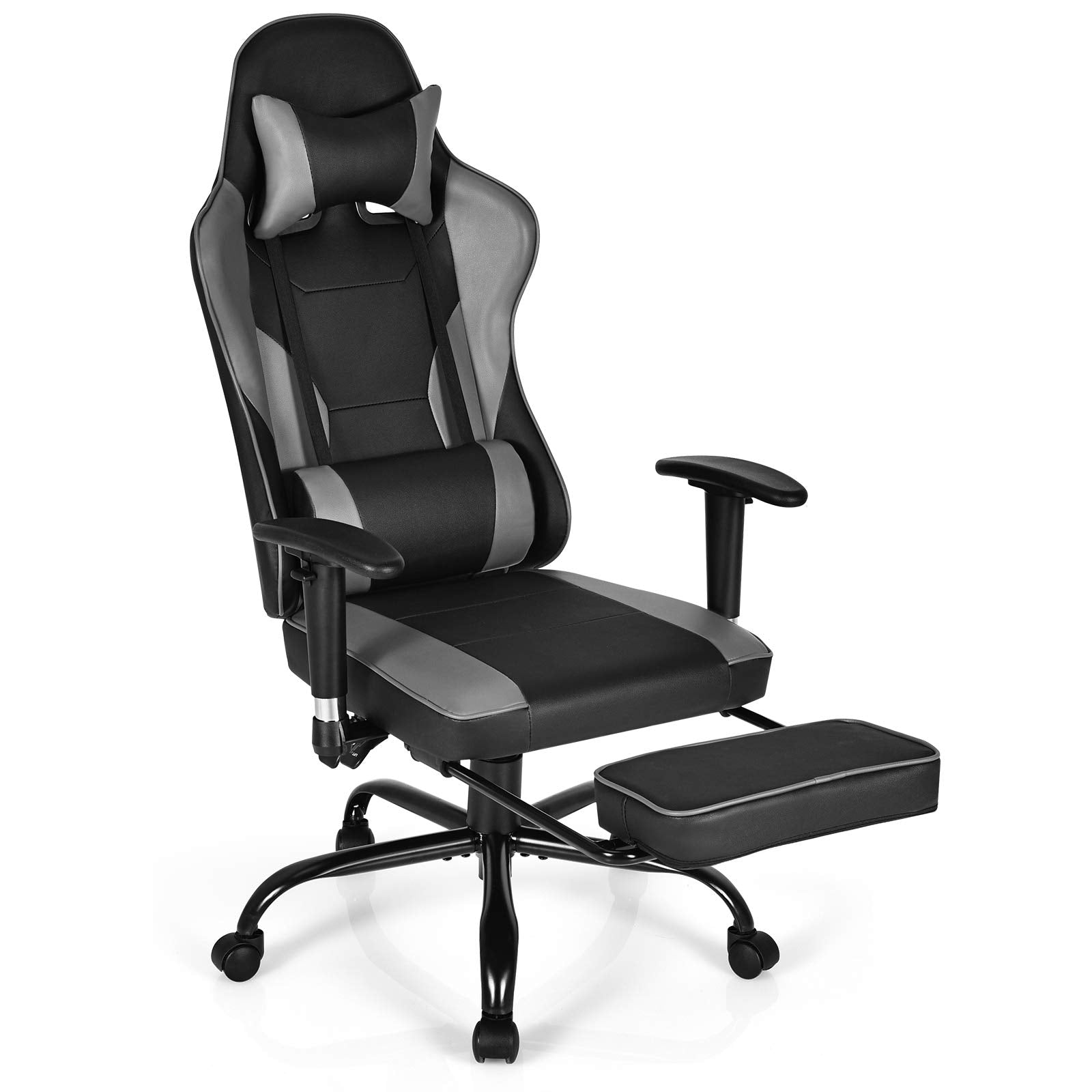 GYMAX Gaming Chair, High Back Computer Gaming Chair with Adjustable Ar ...