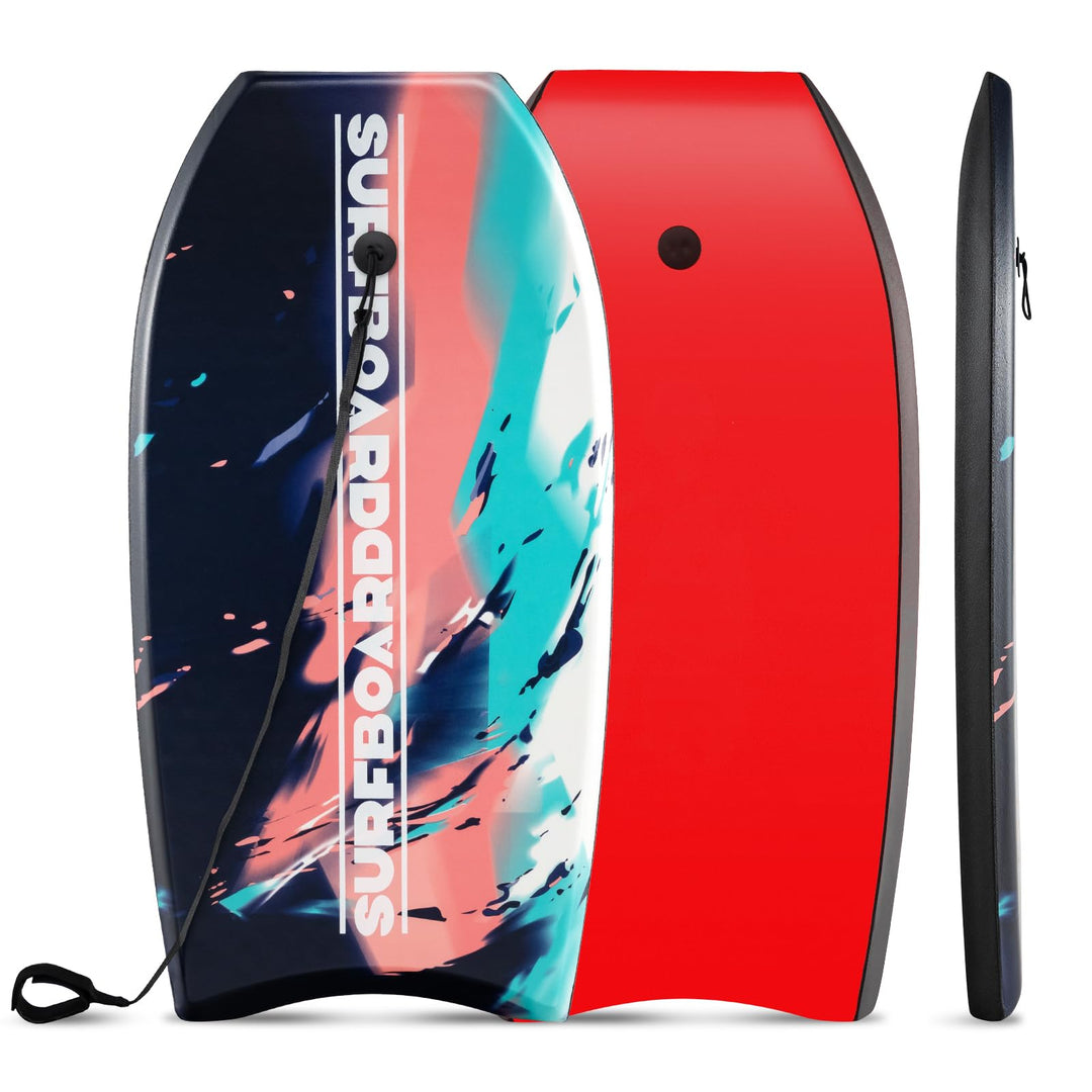 GYMAX Boogie Boards for Beach, 33"/37"/41" Body Board with EPS Foam Core