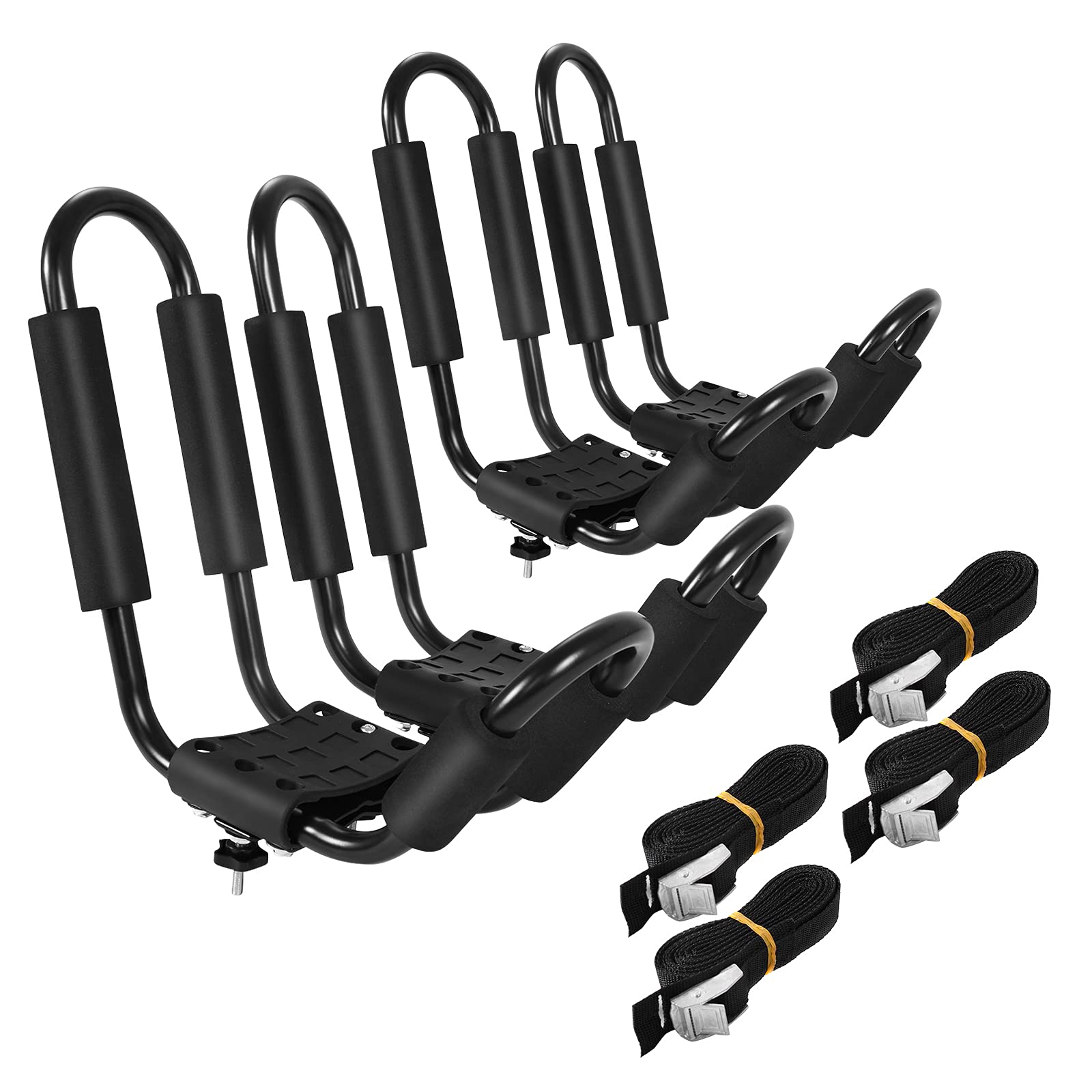 Pro Rack J Bar GYMAX 2Pairs Universal Kayak Roof Rack, J-Bar Roof Top Carrier with St ...