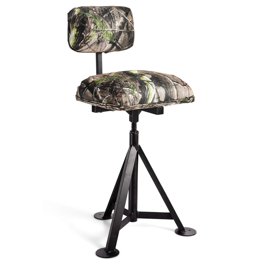 GYMAX Swivel Hunting Chair, Folding 360° Rotatable Camo Hunting Seat