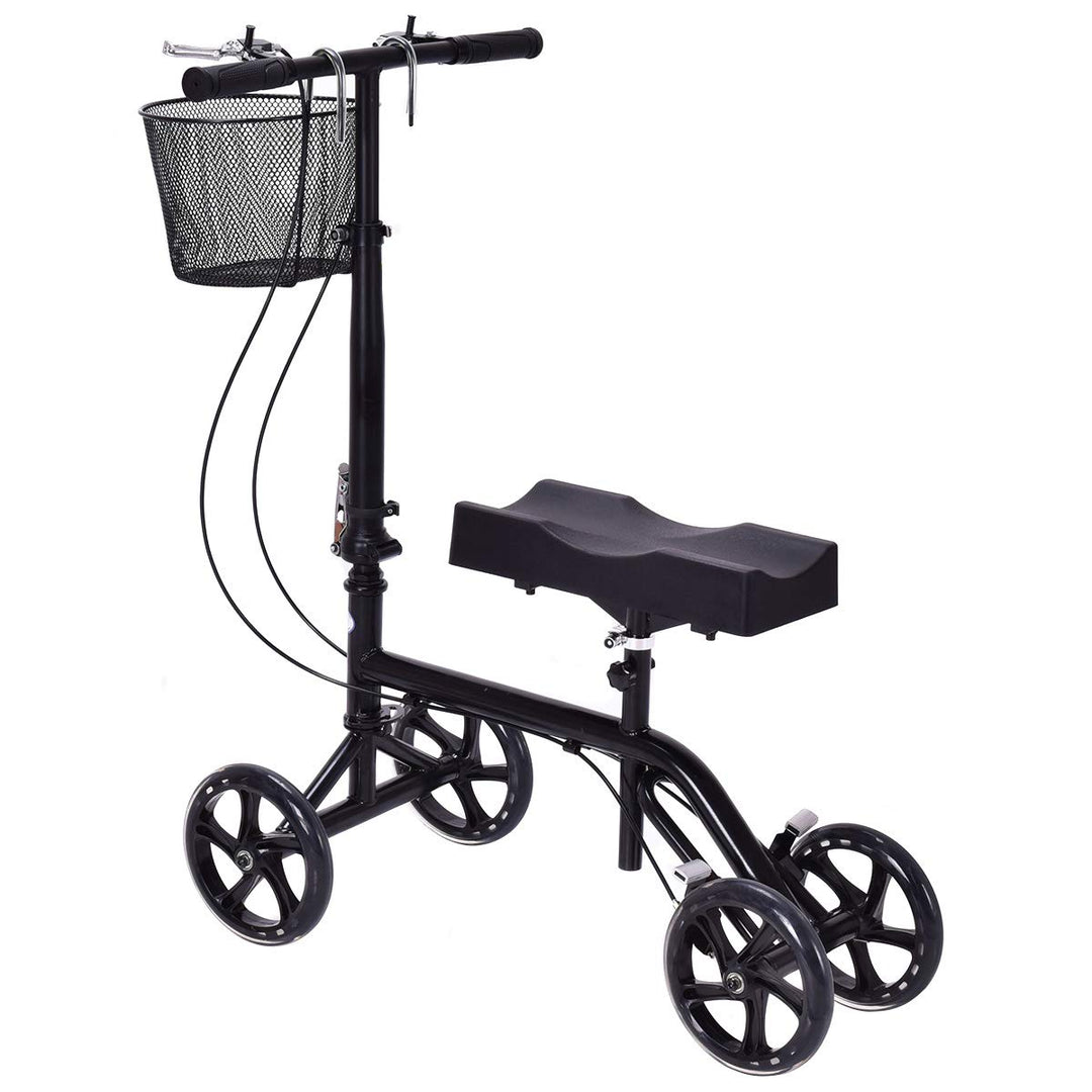 GYMAX Knee Walker, Foldable Steerable Knee Scooter