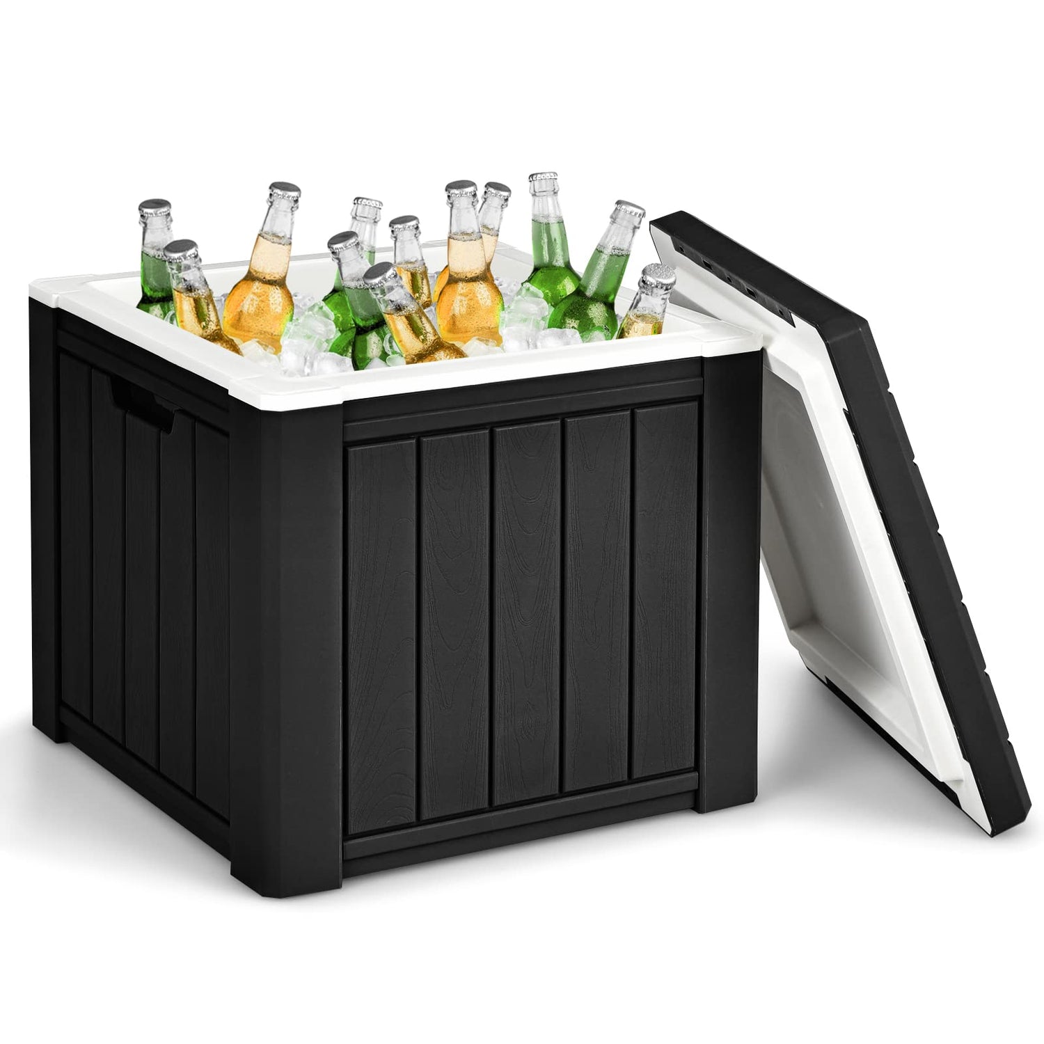 GYMAX Camping Cooler, Insulated 40 Qt Heavy Duty Ice Chest with Built-in Handles and Detachable Lid