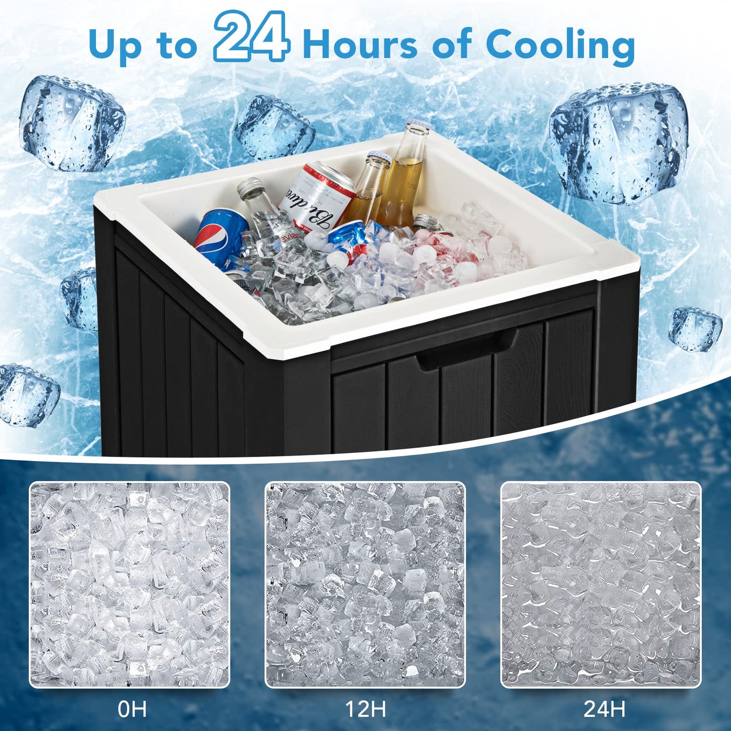 GYMAX Camping Cooler, Insulated 40 Qt Heavy Duty Ice Chest with Built-in Handles and Detachable Lid