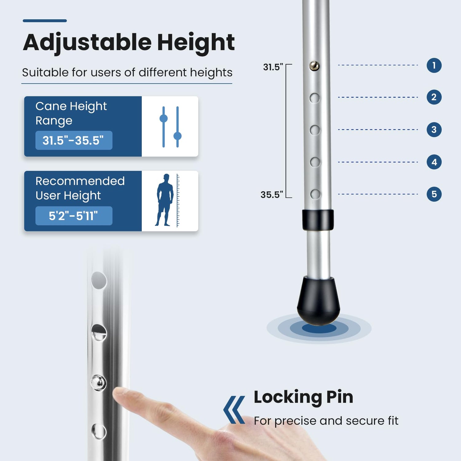 GYMAX Walking Stick Chair Combo, Folding Cane Seat with LED Light, Massage Seat Board & Ergonomic Handle