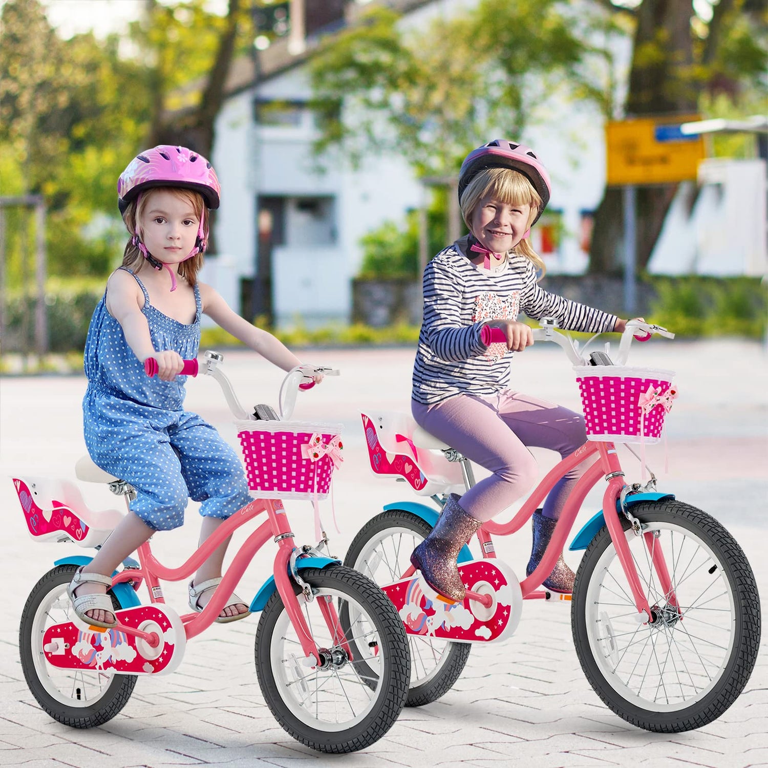 GYMAX Kids Bike, 18 Inch Kids Bicycle with Removable Training Wheels, Coaster Brake, Handbrake