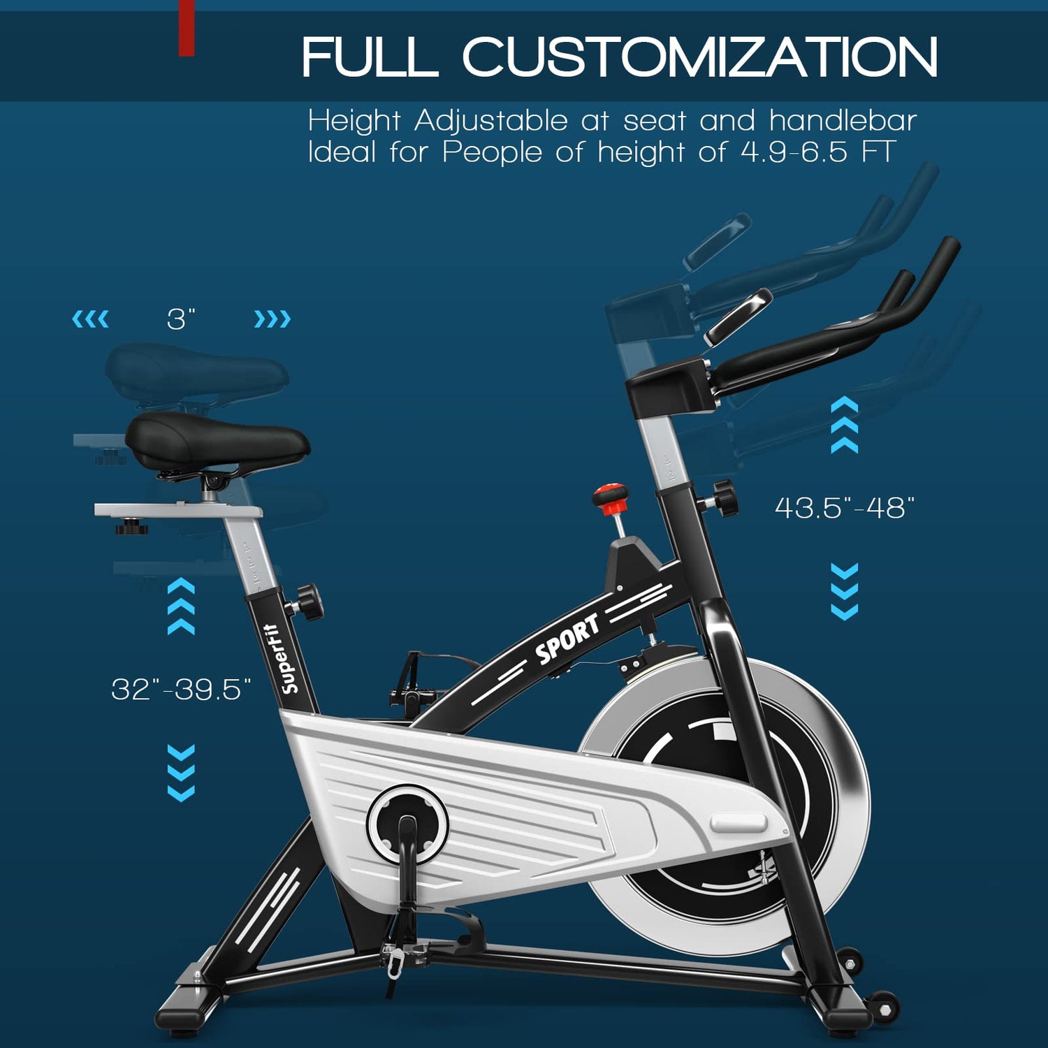 GYMAX Indoor Stationary Bike, Cardio Cycling Bike with LCD Monitor & Heart Rate Sensor