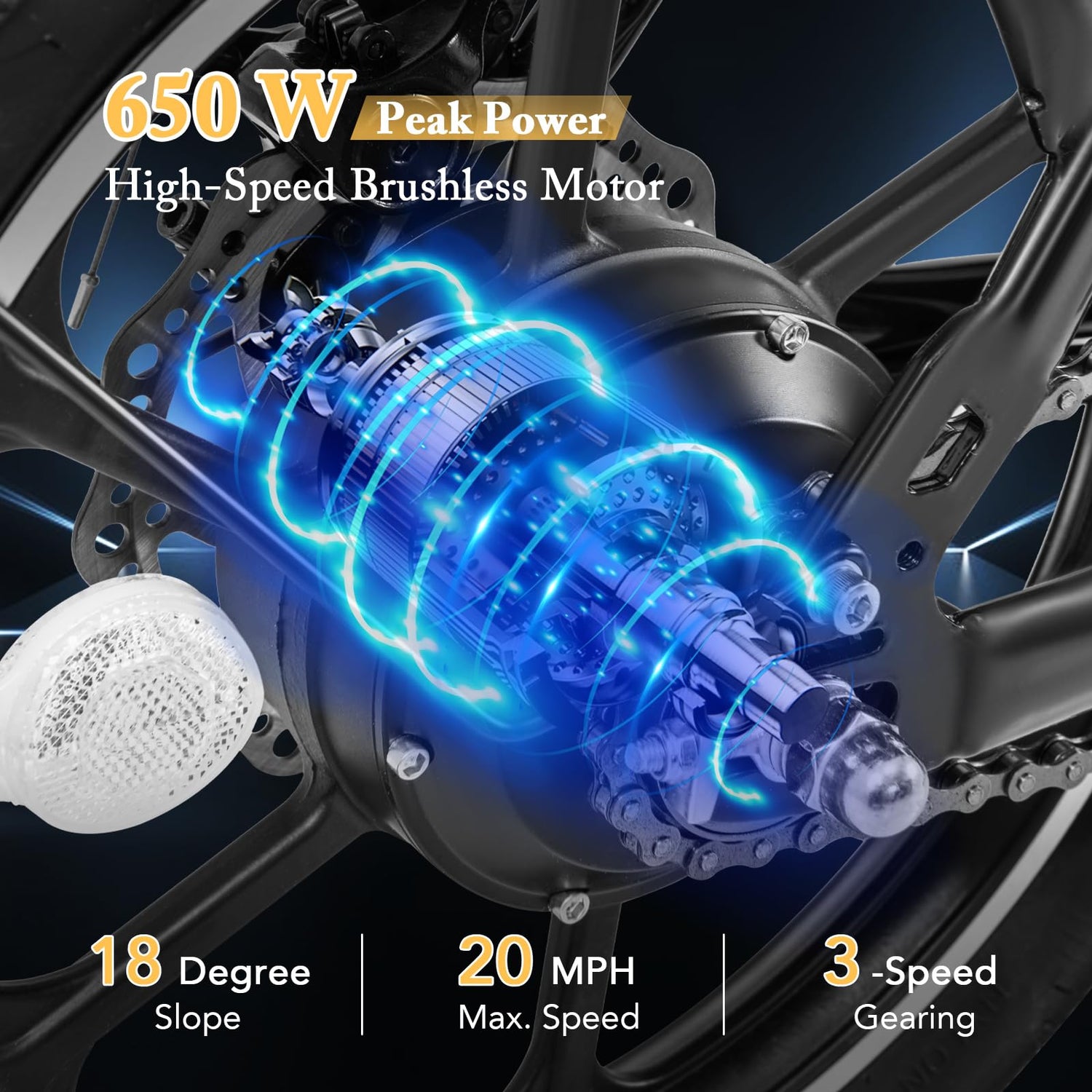 GYMAX Electric Bike for Adults, 16" Foldable Electric Bicycle Peak 650W Brushless Motor, 42V 10.4Ah Removable Battery, Max. 20 MPH